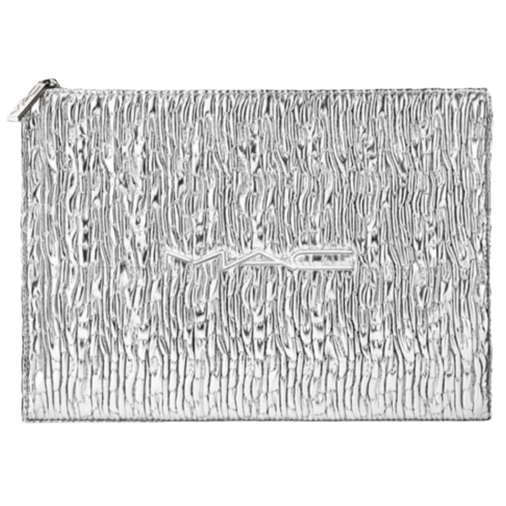 ONLY 1! MAC Cosmetics Holiday Silver Cosmetics Makeup Bag NEW